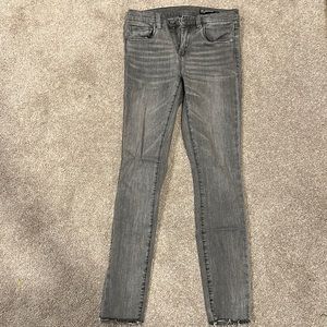 Gray Skinny Cropped Jeans